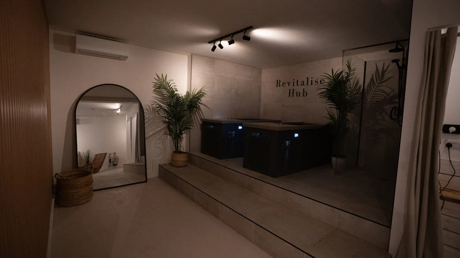 The two ice baths inside the Revitalise Hub contrast therapy space in Lymington